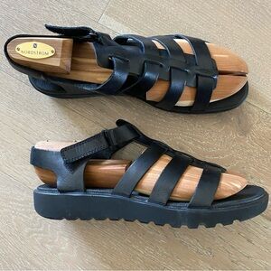 ECCO Freja Flash Flat Gladiator sandals Black leather sz 10-10.5 women